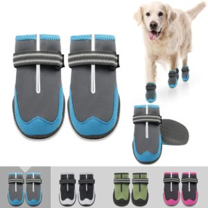 KEIYALOE Dog Shoes Waterproof Dogs Boots Protection Paw Breathable Anti-Slip Dog Rain Shoes Adjustable Reflective Straps 4PCS