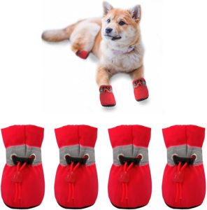 YAODHAOD Dog Shoes for Small Dogs Anti-Slip Dogs Boots Paw Protector with Reflective Straps Lightweight Walking Pet Booties for Small and Medium Pets